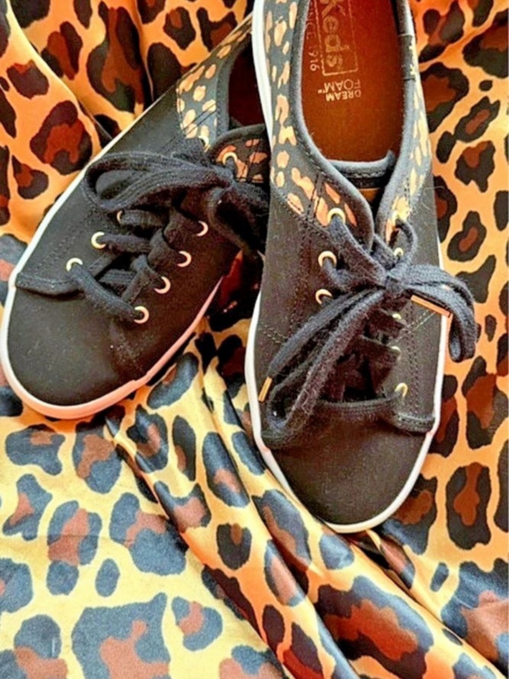 Keds Kickstart Leopard Print Canvas Sneakers 81/2 Comfortable